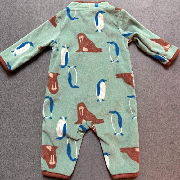 Carter's - Full Zip Baby Penguin/Walrus Fleece Jumpsuit/Pajamas - 3 months - Picture 3 of 3